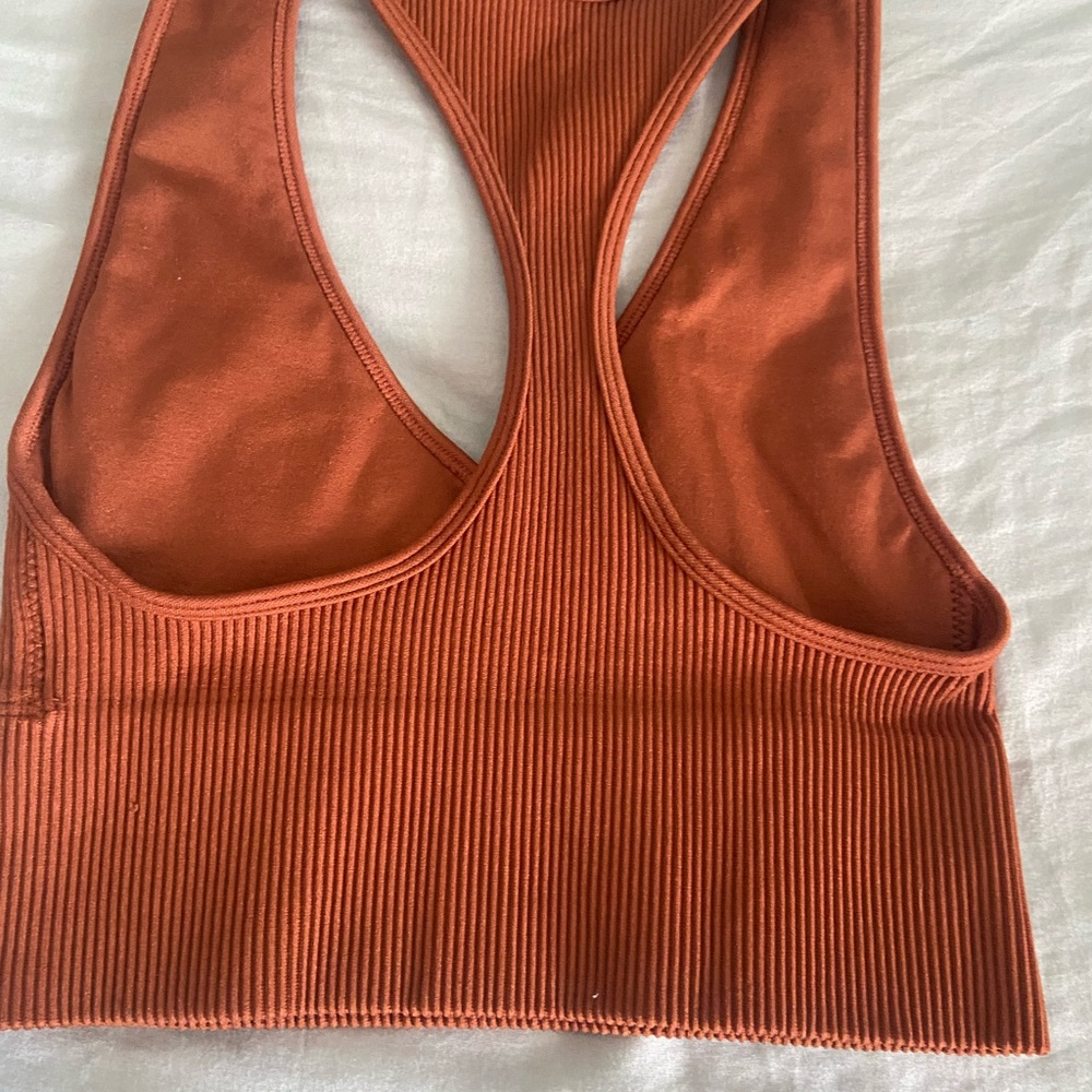 Gilly Hicks Brown Ribbed Racerback Bra